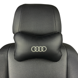 Подушка под шею черная с вышивкой 